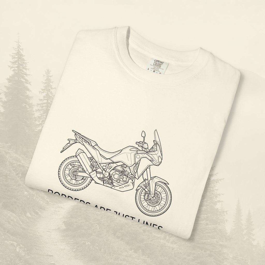 Les frontières ne sont que des lignes - T-shirt moto aventure