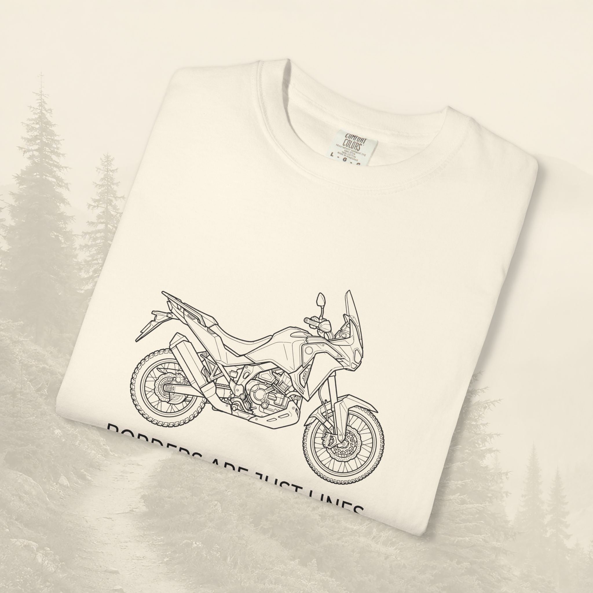 Les frontières ne sont que des lignes - T-shirt moto aventure
