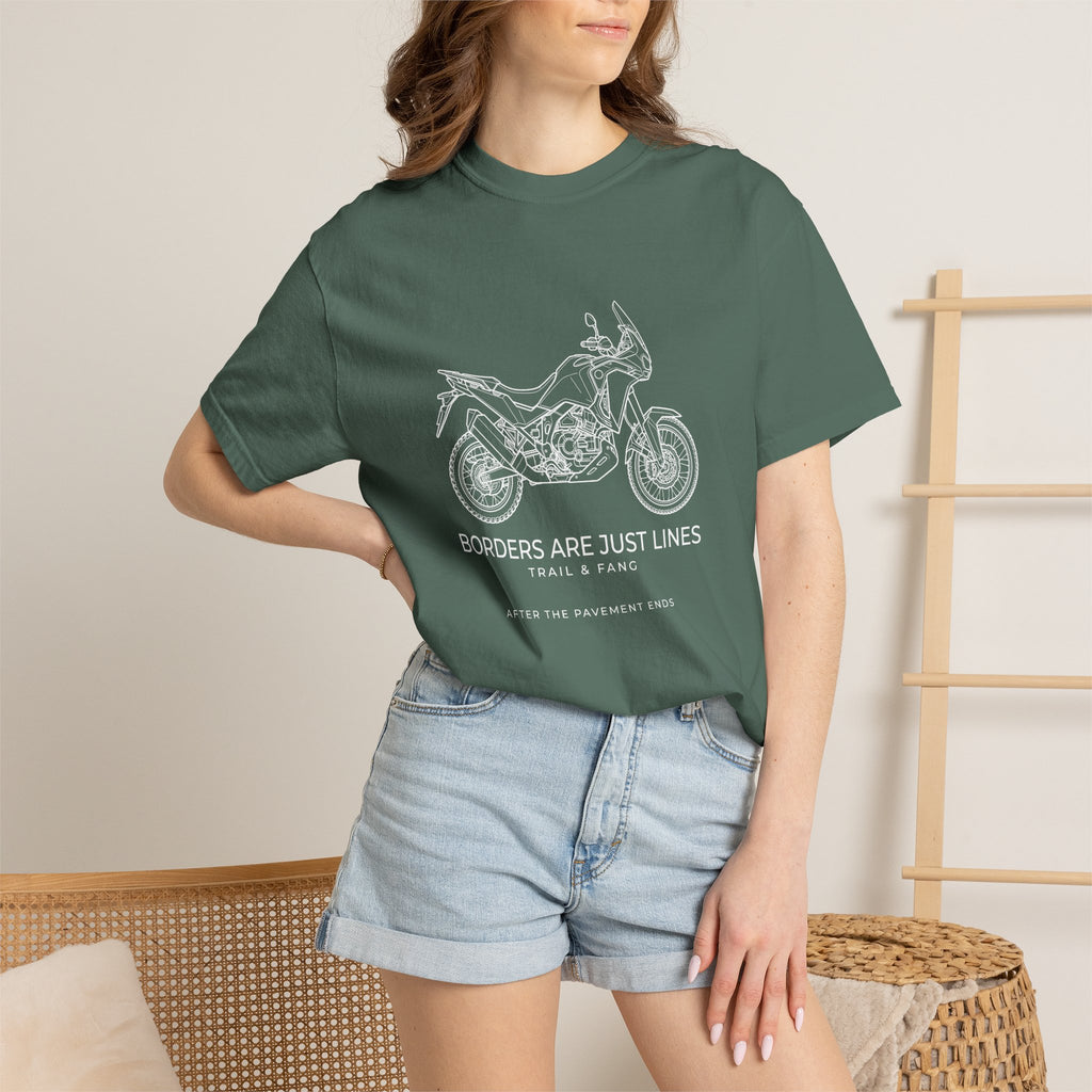 Les frontières ne sont que des lignes - T-shirt moto aventure