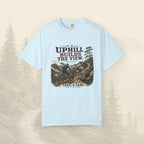 Le t-shirt « À force de monter, on découvre la vue »
