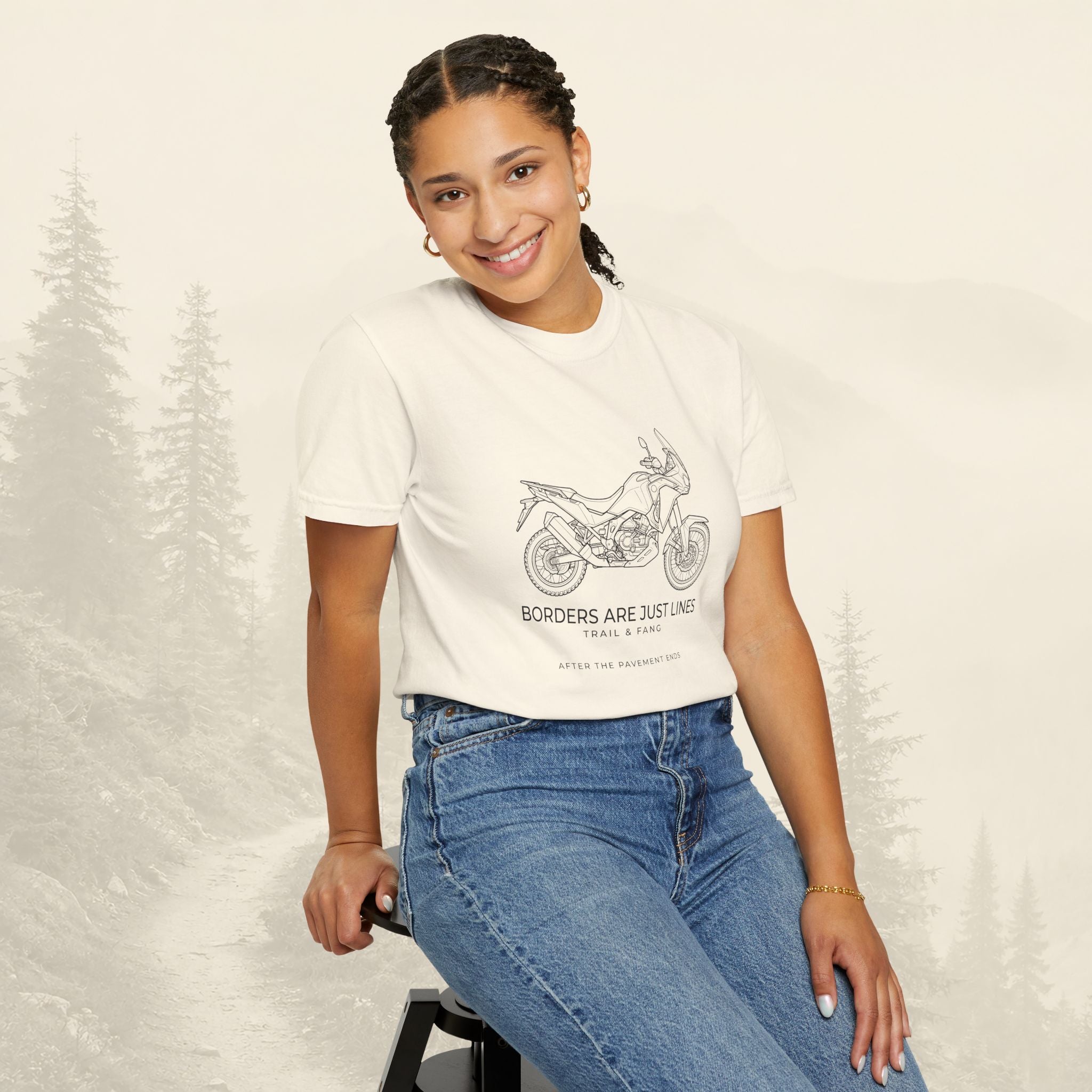 Les frontières ne sont que des lignes - T-shirt moto aventure