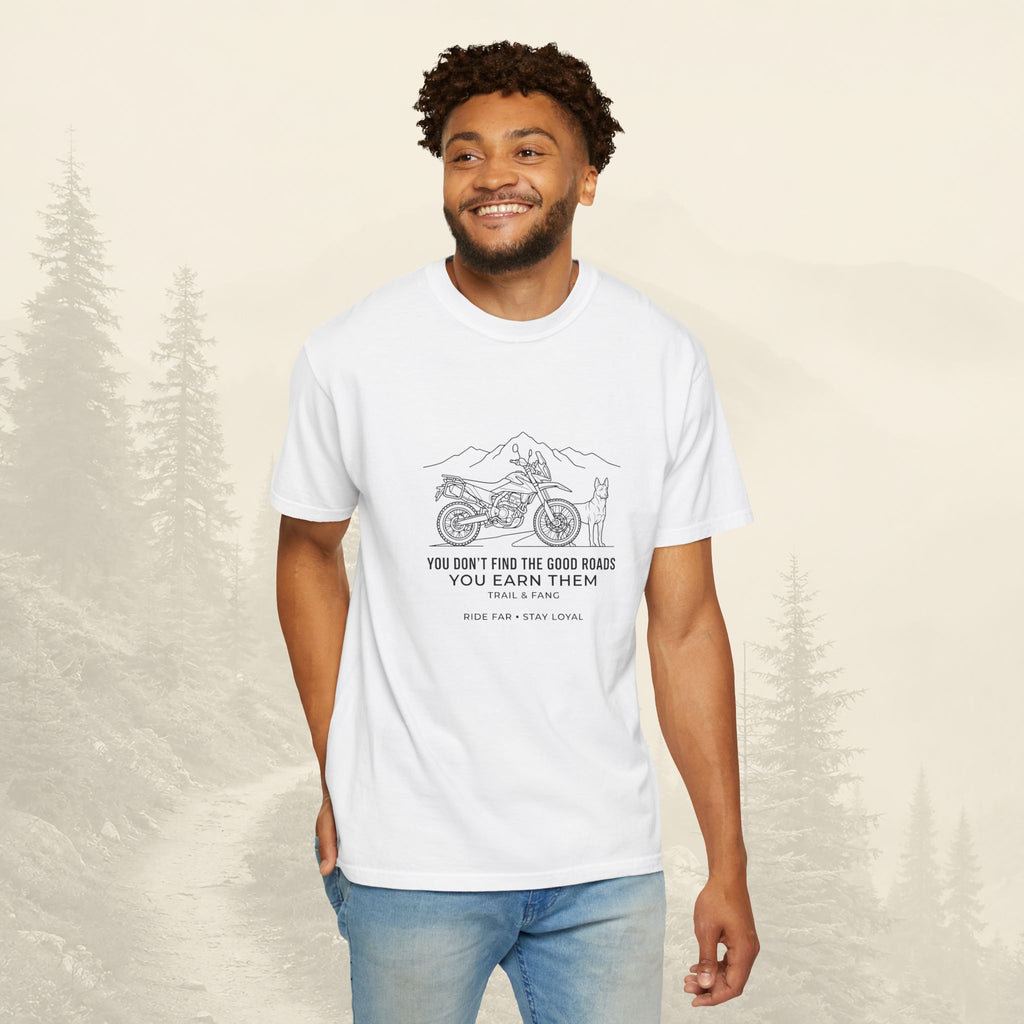 T-shirt « Les bonnes routes, ça se mérite »