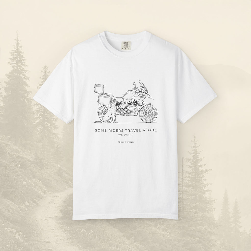 T-shirt moto d'aventure « Certains motards voyagent seuls »