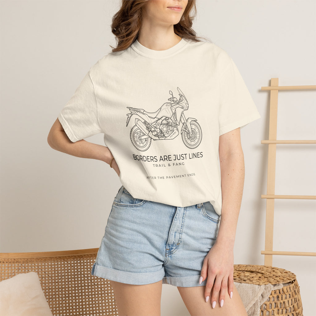 Les frontières ne sont que des lignes - T-shirt moto aventure