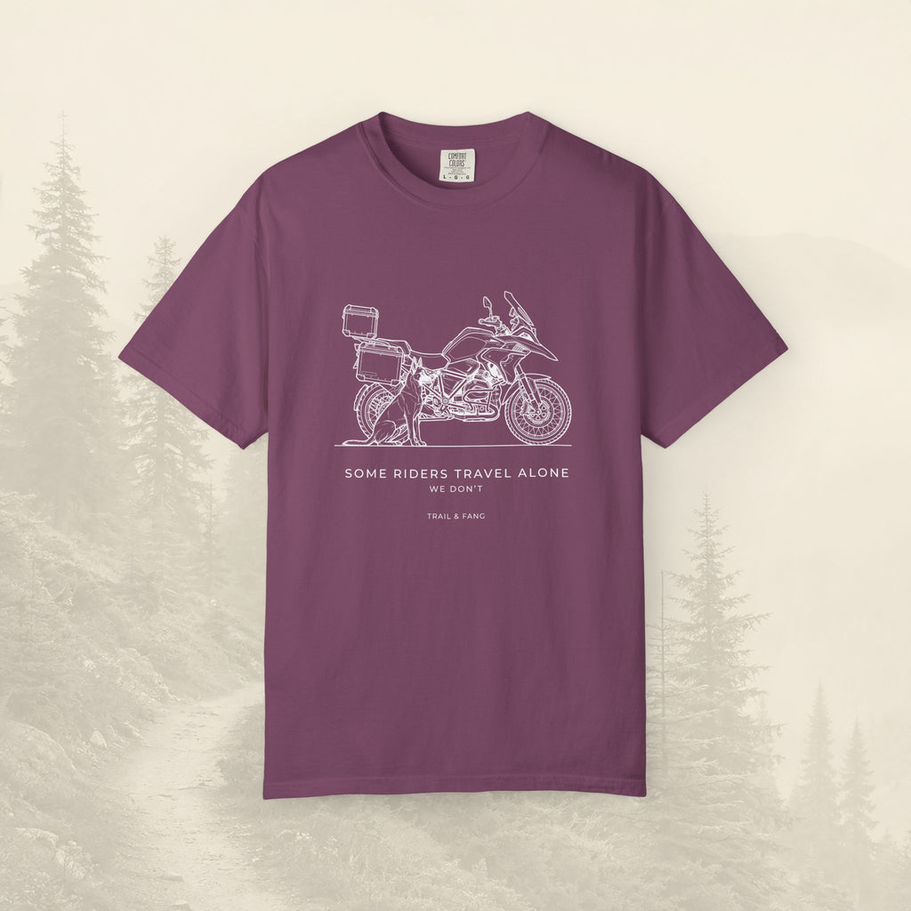 T-shirt moto d'aventure « Certains motards voyagent seuls »