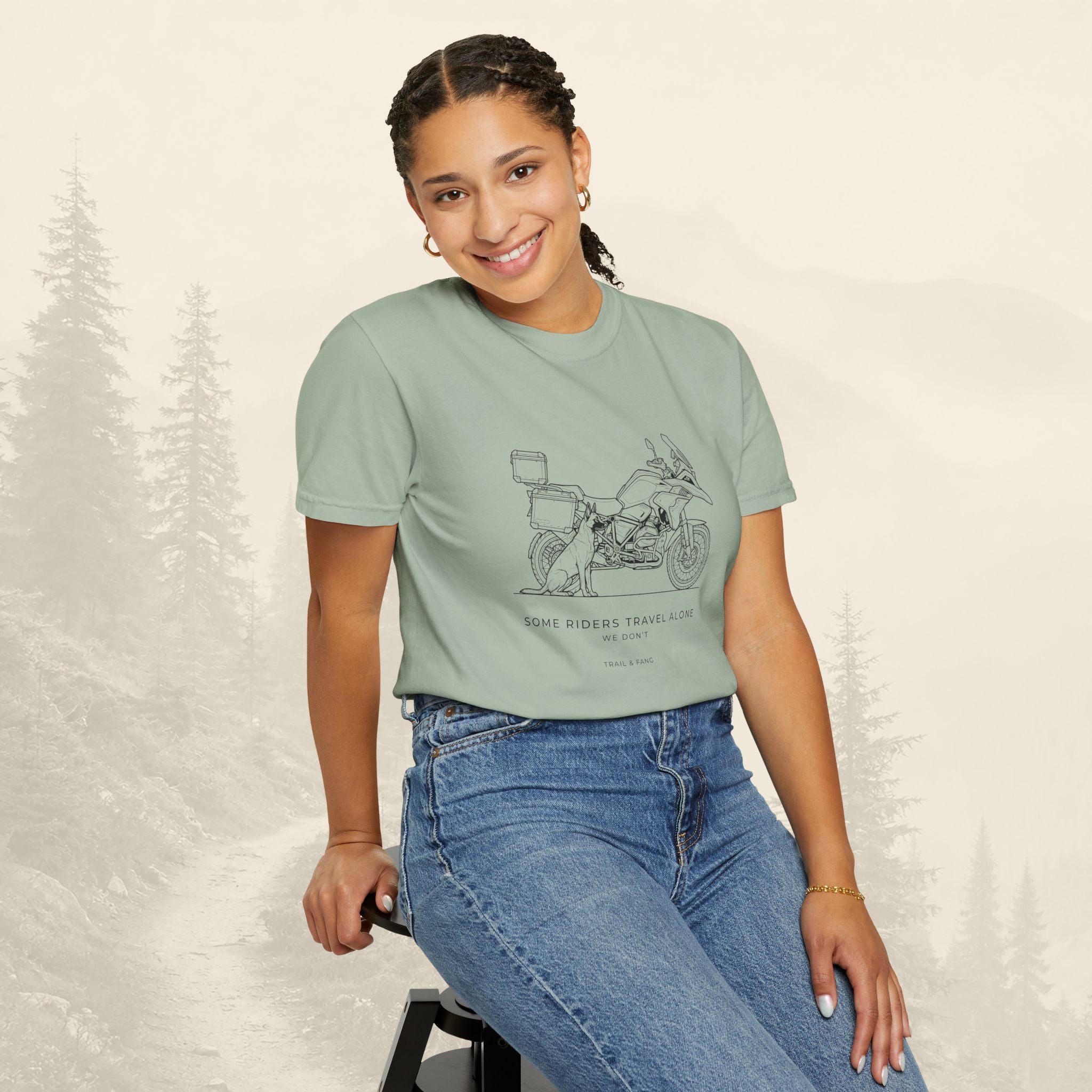 T-shirt moto d'aventure « Certains motards voyagent seuls »