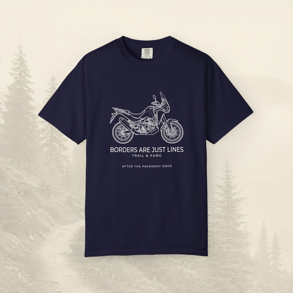 Les frontières ne sont que des lignes - T-shirt moto aventure