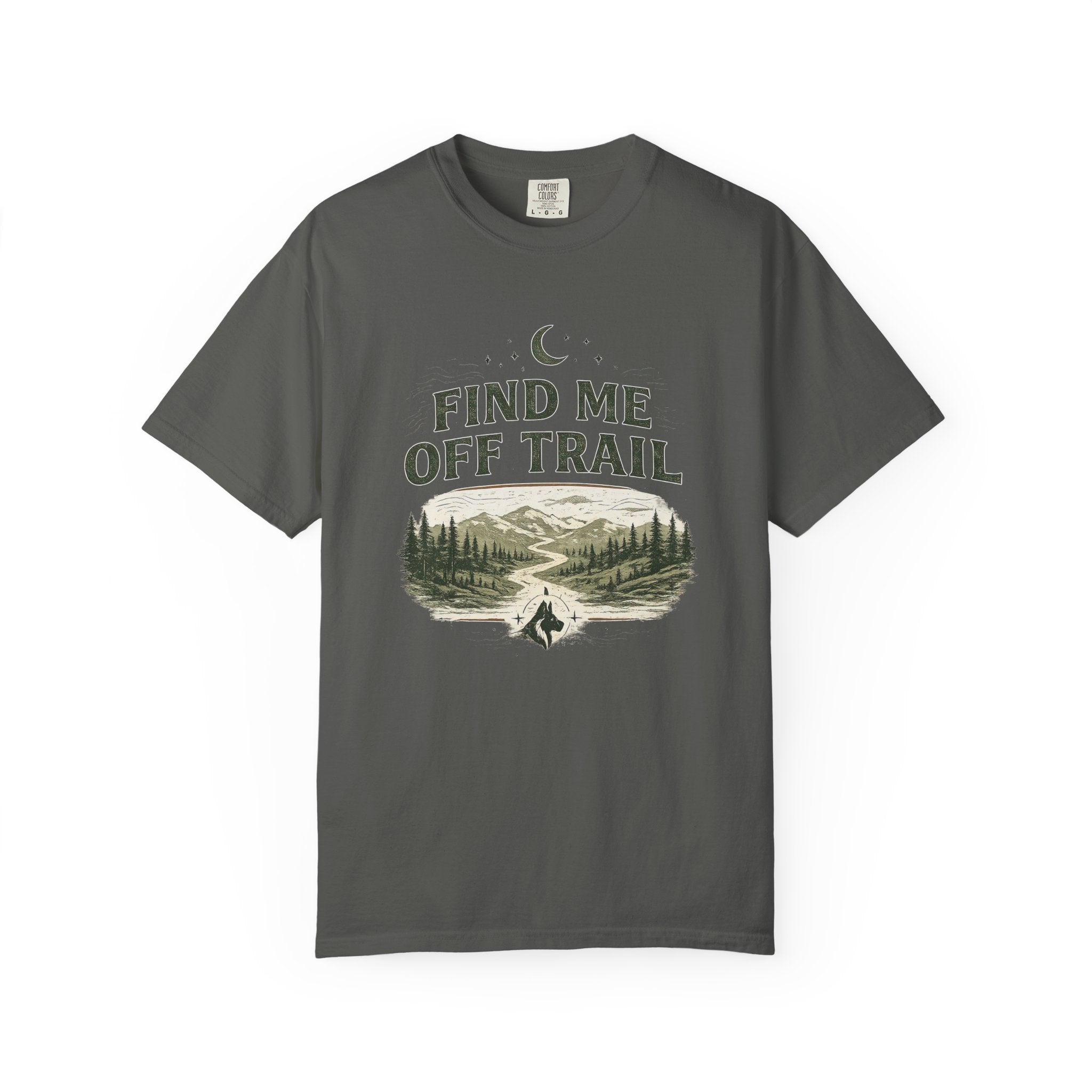 T-shirt « Find Me Off Trail » — T-shirt graphique camping et randonnée