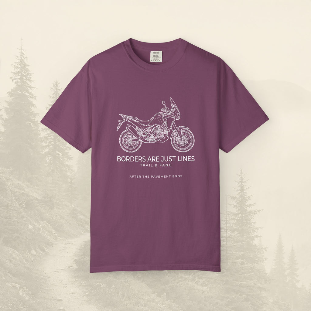 Les frontières ne sont que des lignes - T-shirt moto aventure