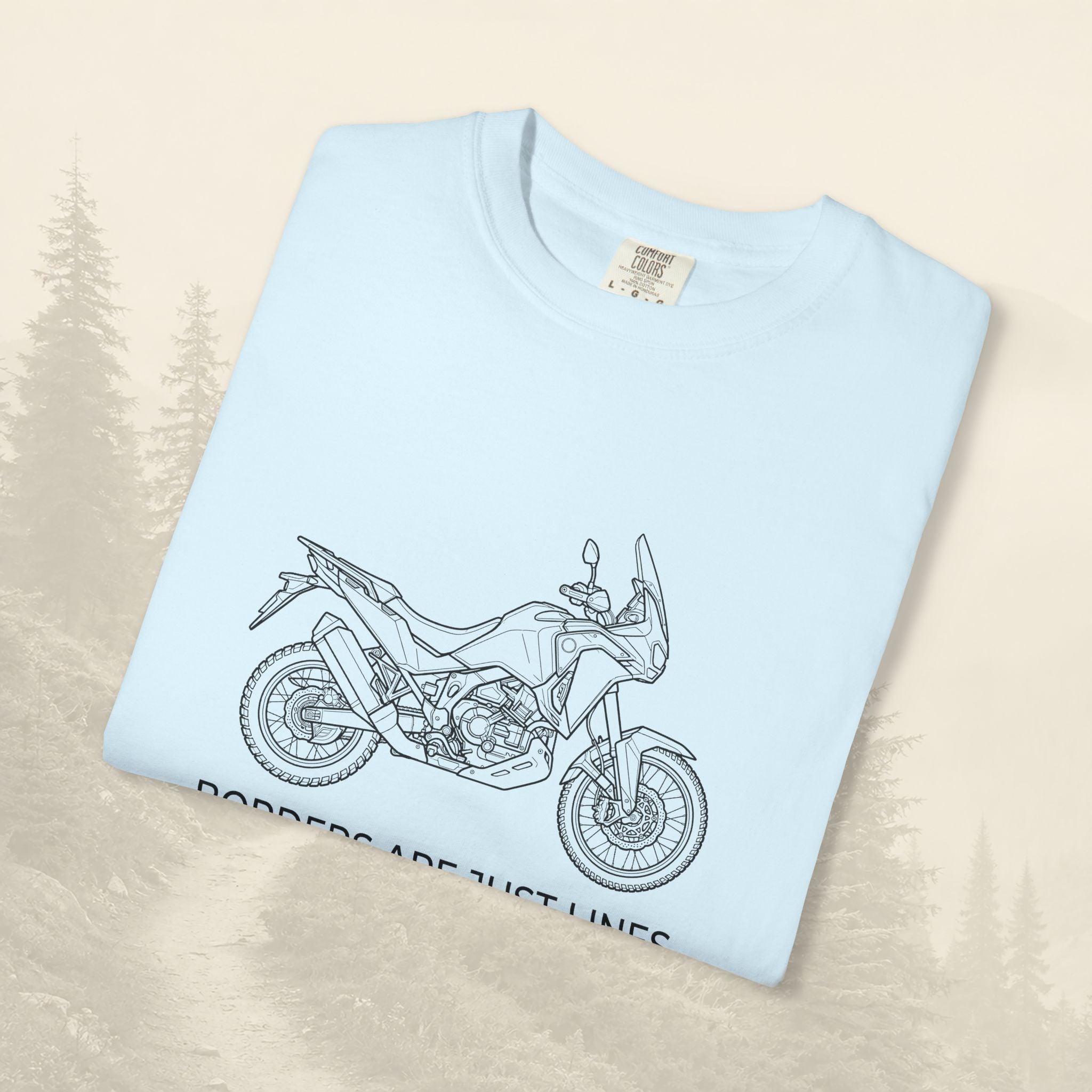 Les frontières ne sont que des lignes - T-shirt moto aventure