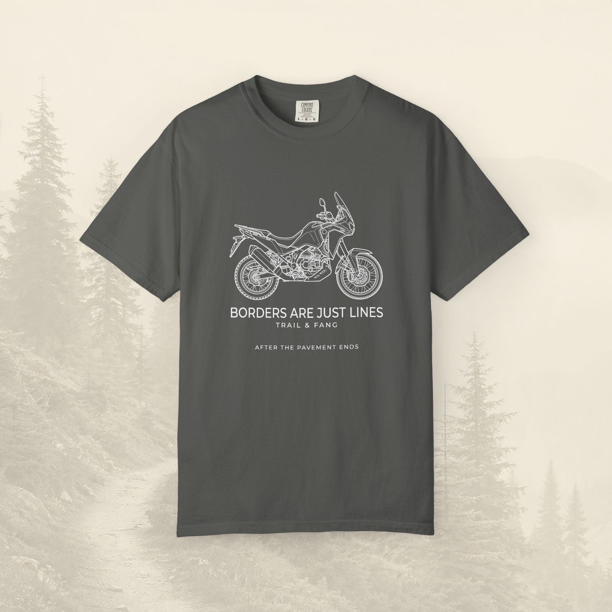 Les frontières ne sont que des lignes - T-shirt moto aventure