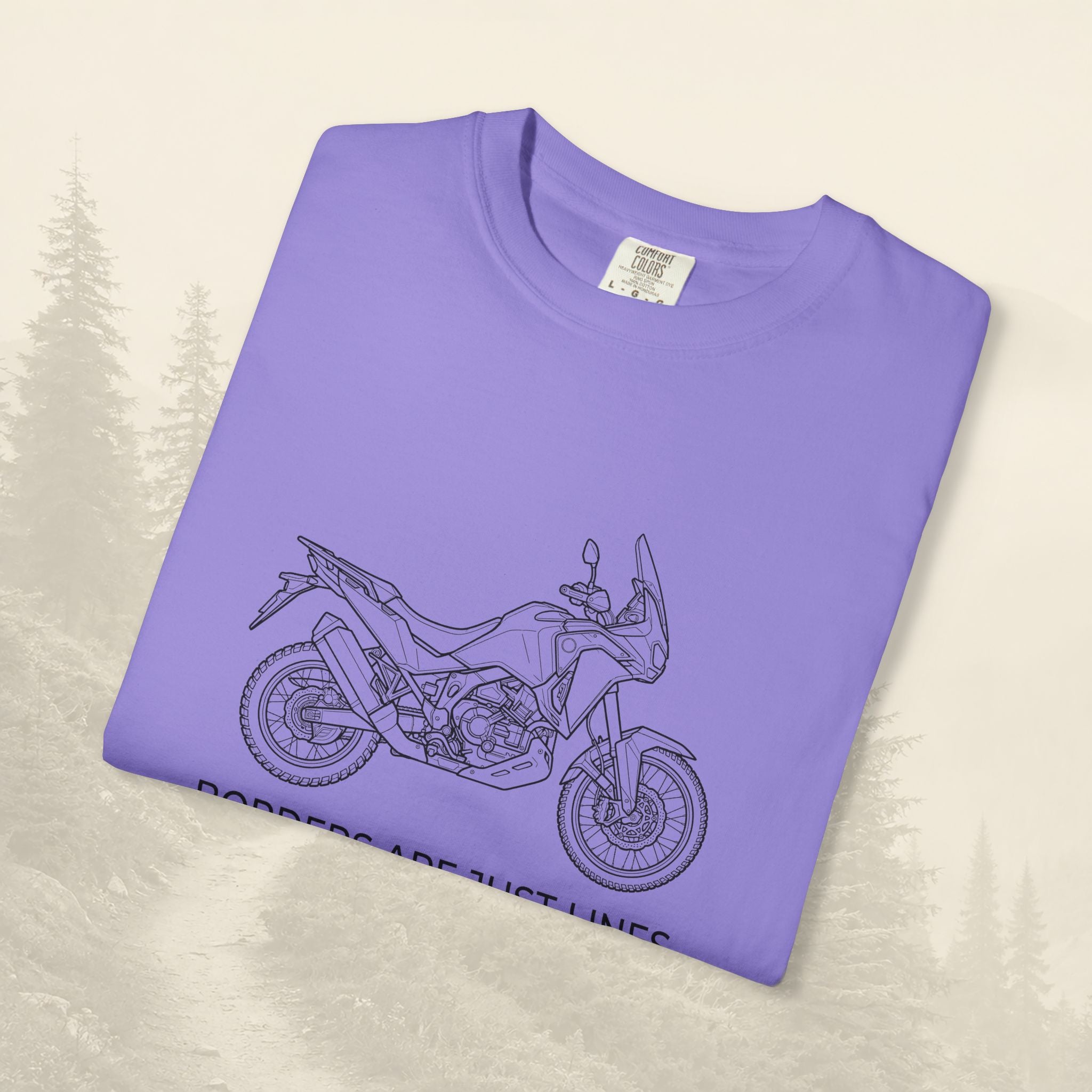 Les frontières ne sont que des lignes - T-shirt moto aventure