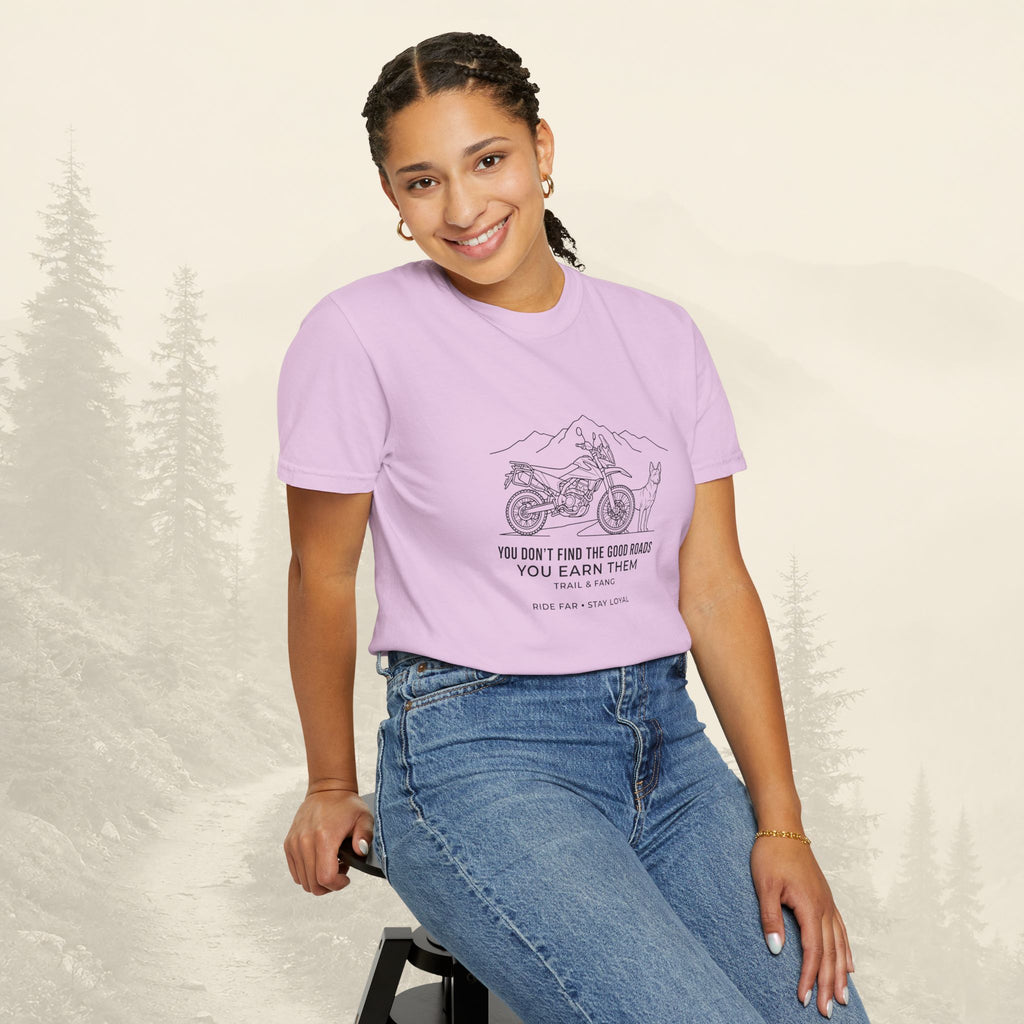 T-shirt « Les bonnes routes, ça se mérite »