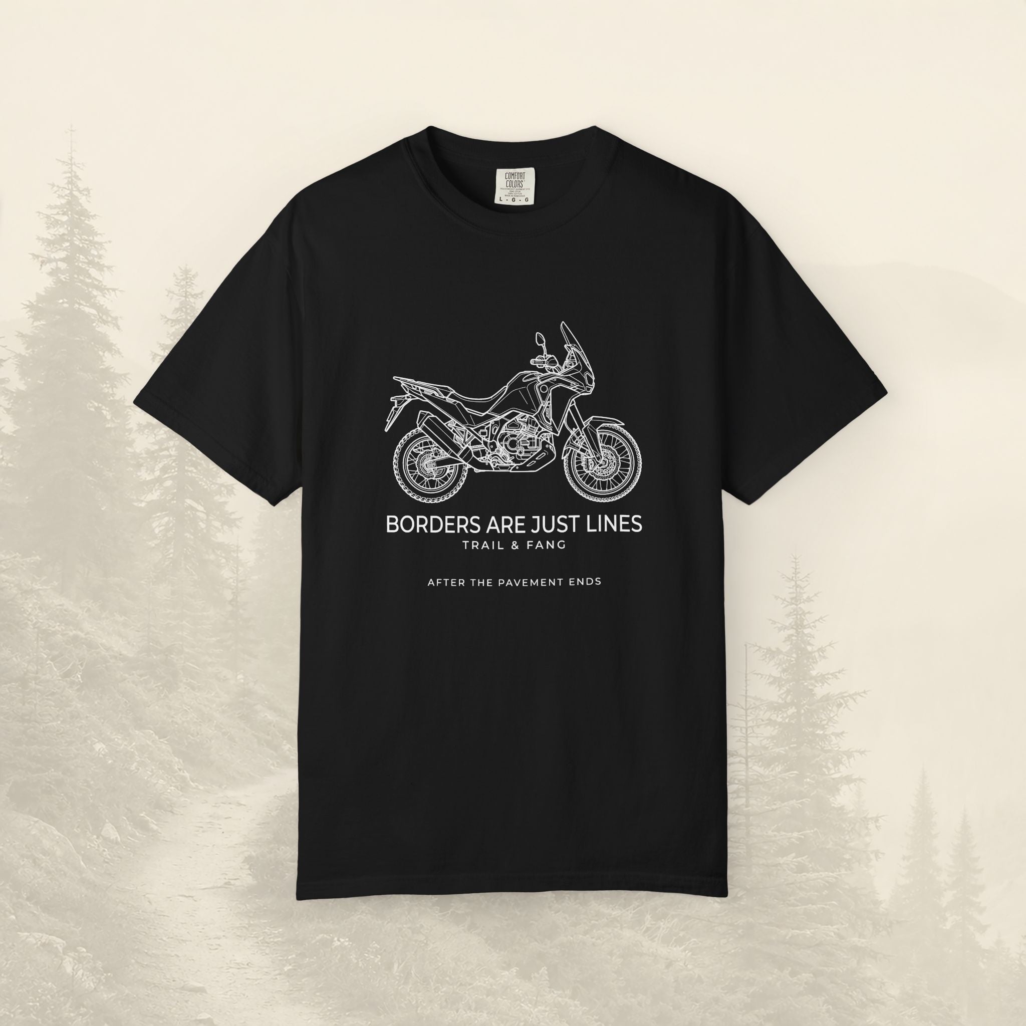 Les frontières ne sont que des lignes - T-shirt moto aventure