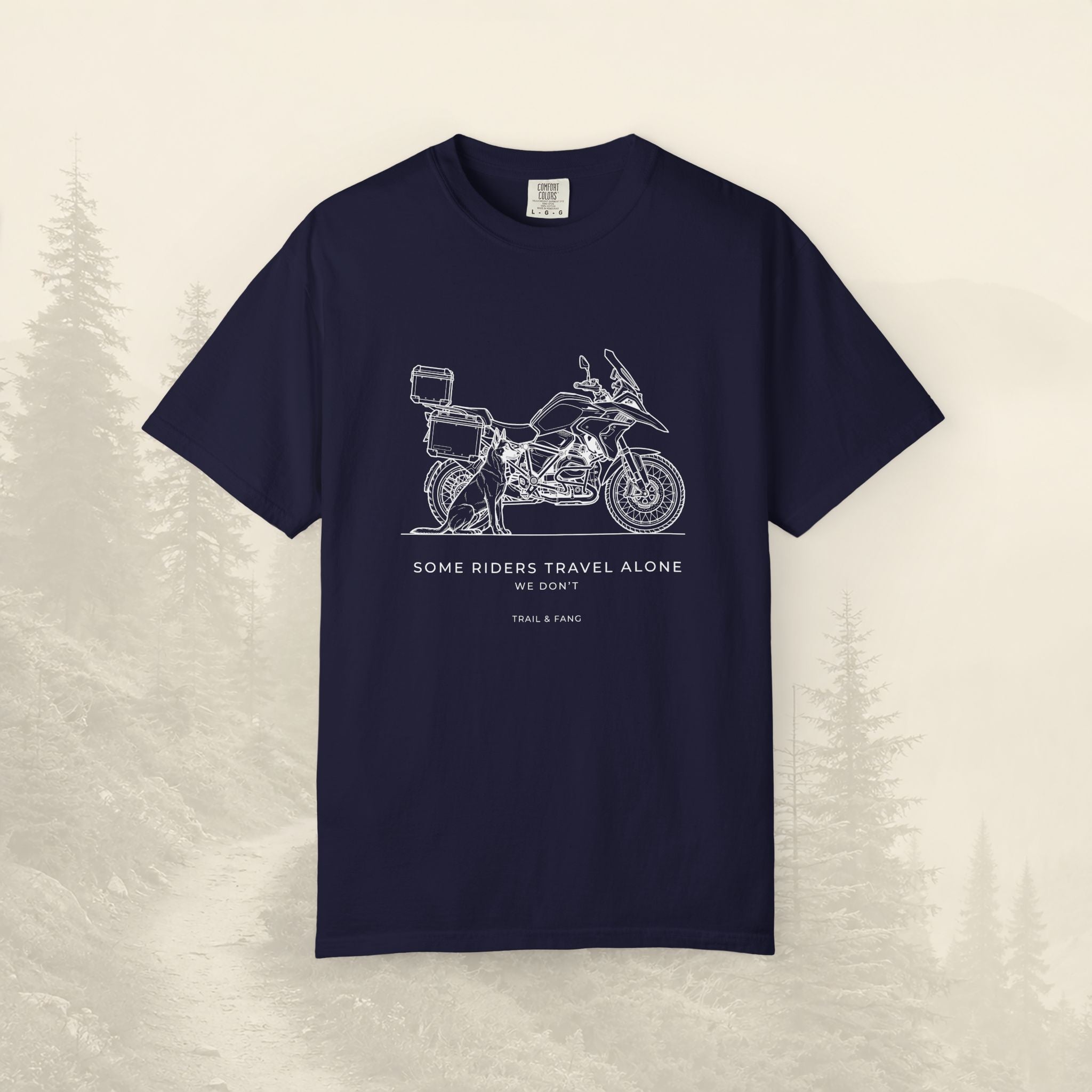 T-shirt moto d'aventure « Certains motards voyagent seuls »