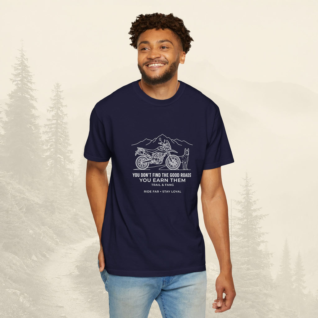 T-shirt « Les bonnes routes, ça se mérite »