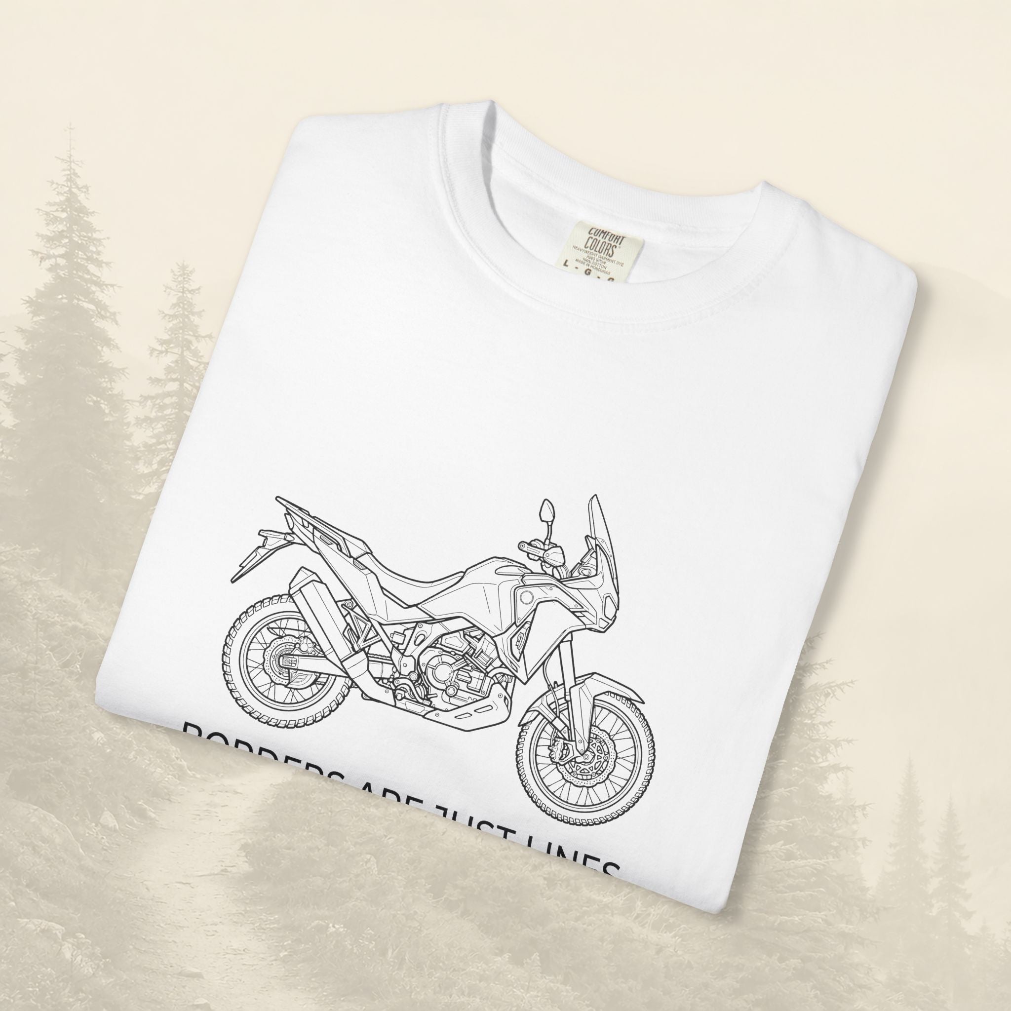 Les frontières ne sont que des lignes - T-shirt moto aventure