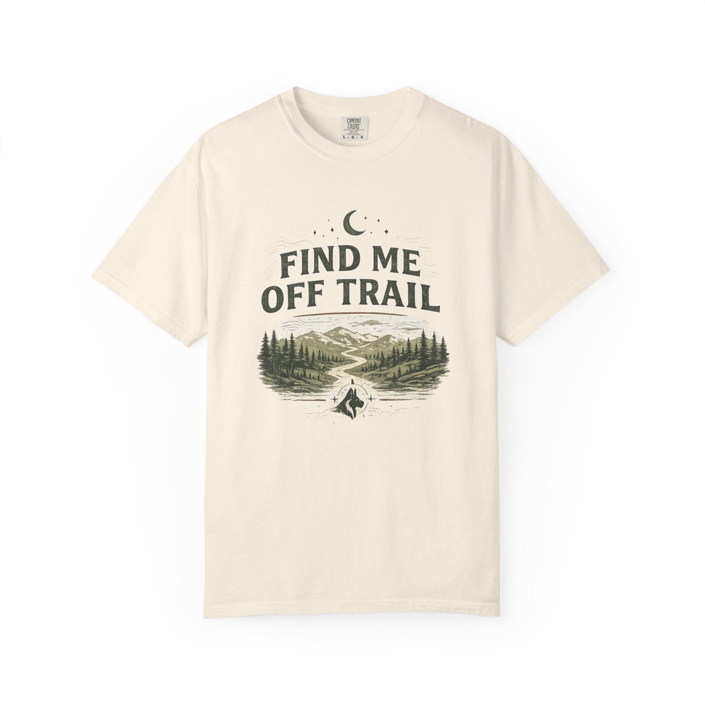 T-shirt « Find Me Off Trail » — T-shirt graphique camping et randonnée