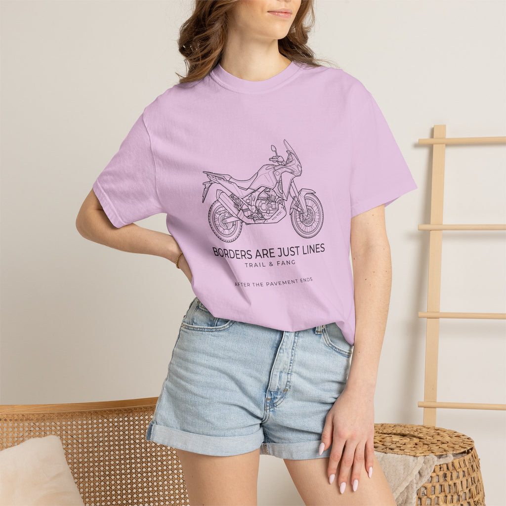 Les frontières ne sont que des lignes - T-shirt moto aventure