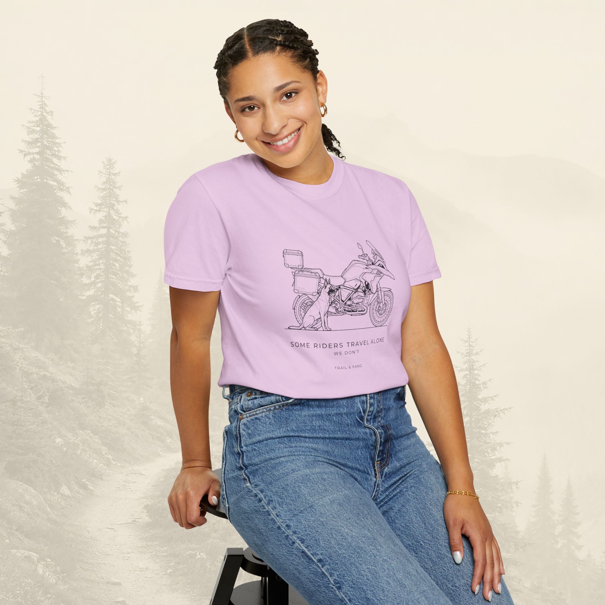 T-shirt moto d'aventure « Certains motards voyagent seuls »