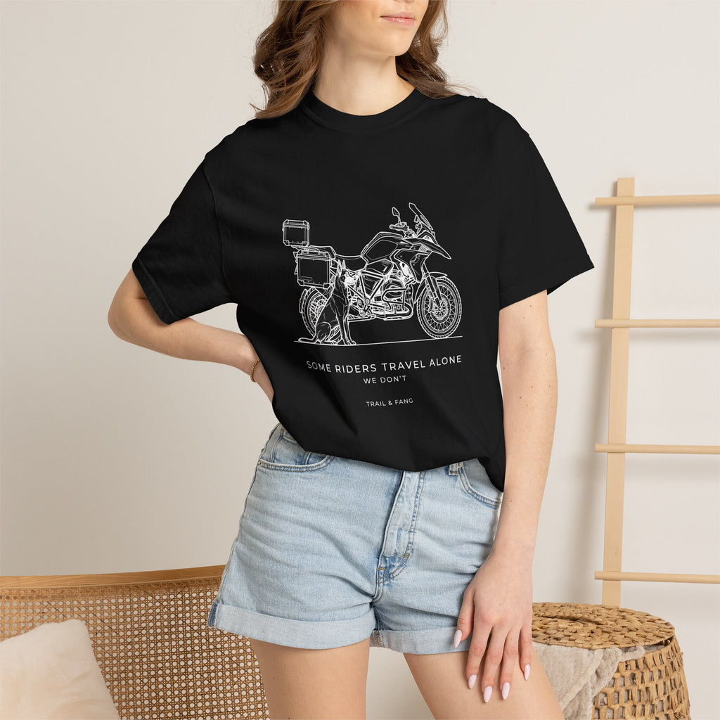 T-shirt moto d'aventure « Certains motards voyagent seuls »
