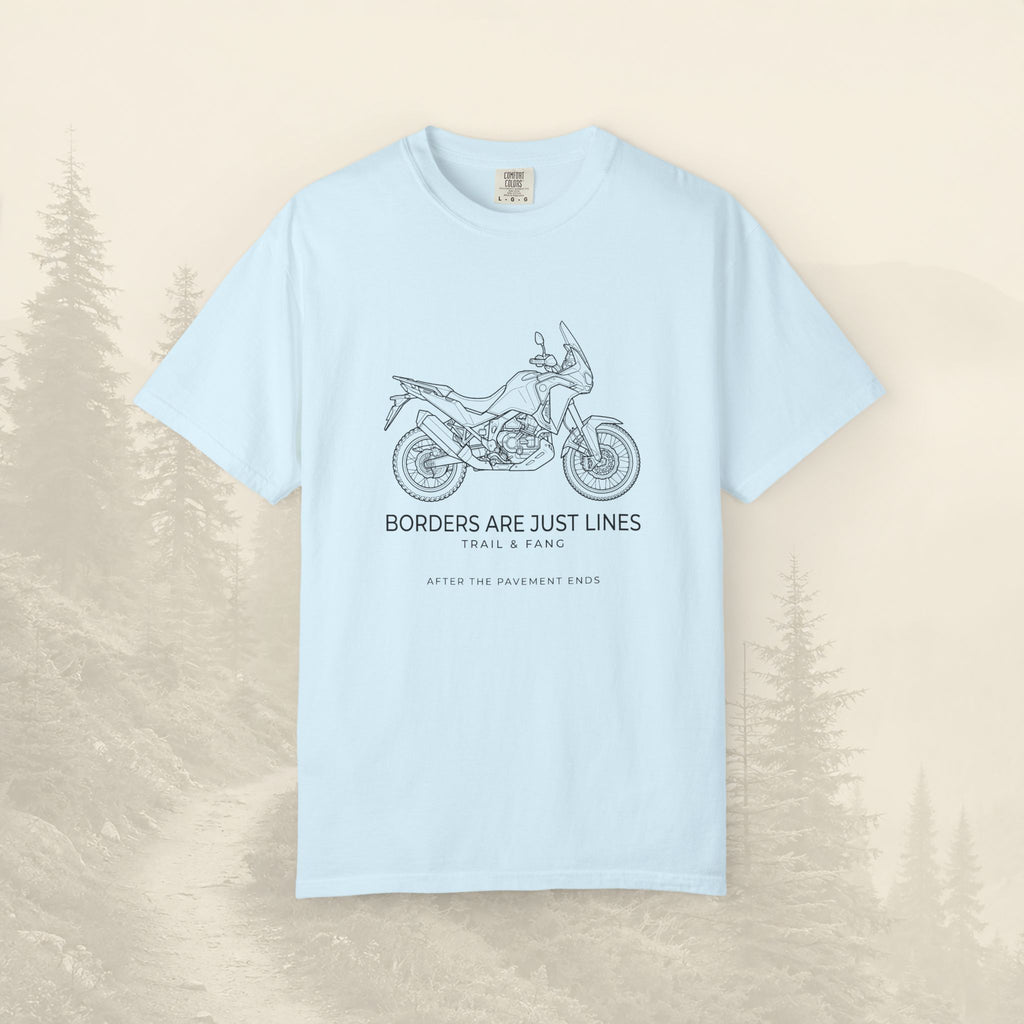 Les frontières ne sont que des lignes - T-shirt moto aventure