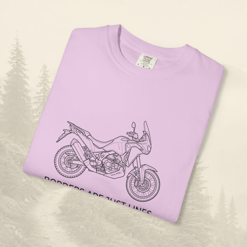 Les frontières ne sont que des lignes - T-shirt moto aventure