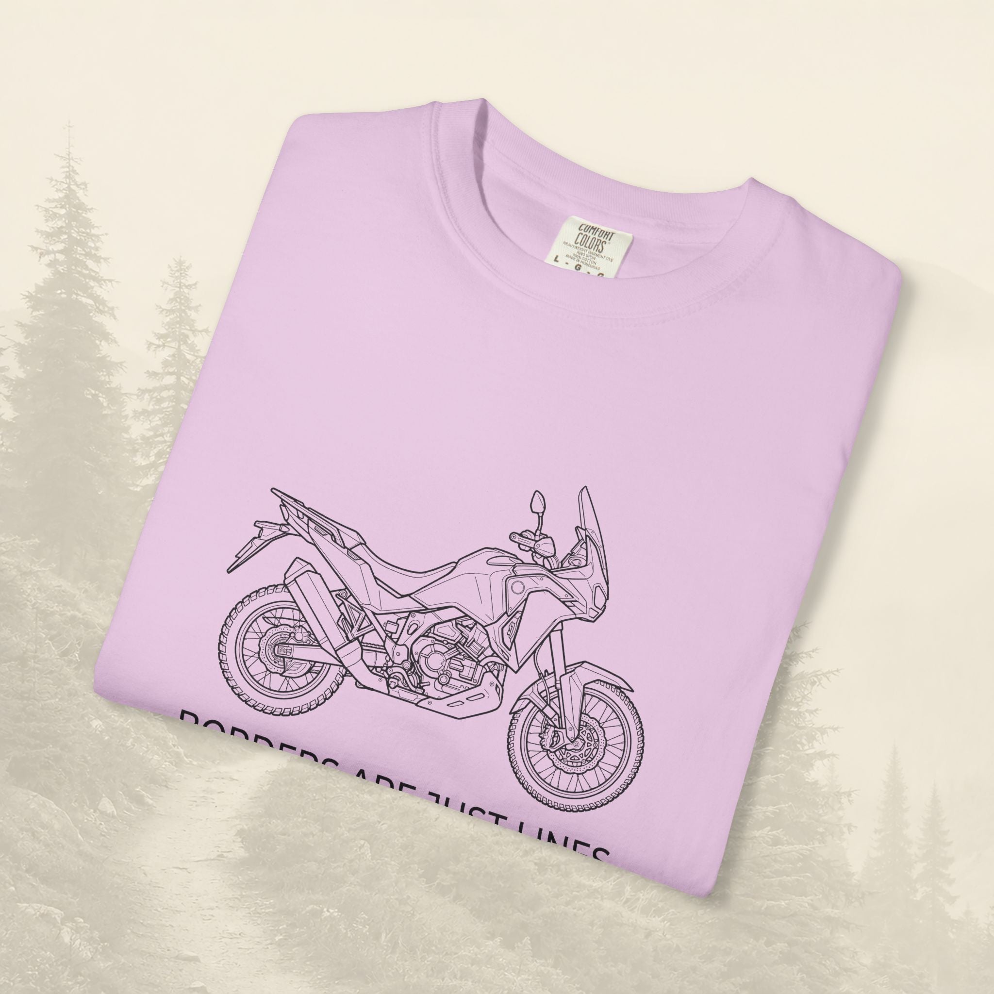 Les frontières ne sont que des lignes - T-shirt moto aventure