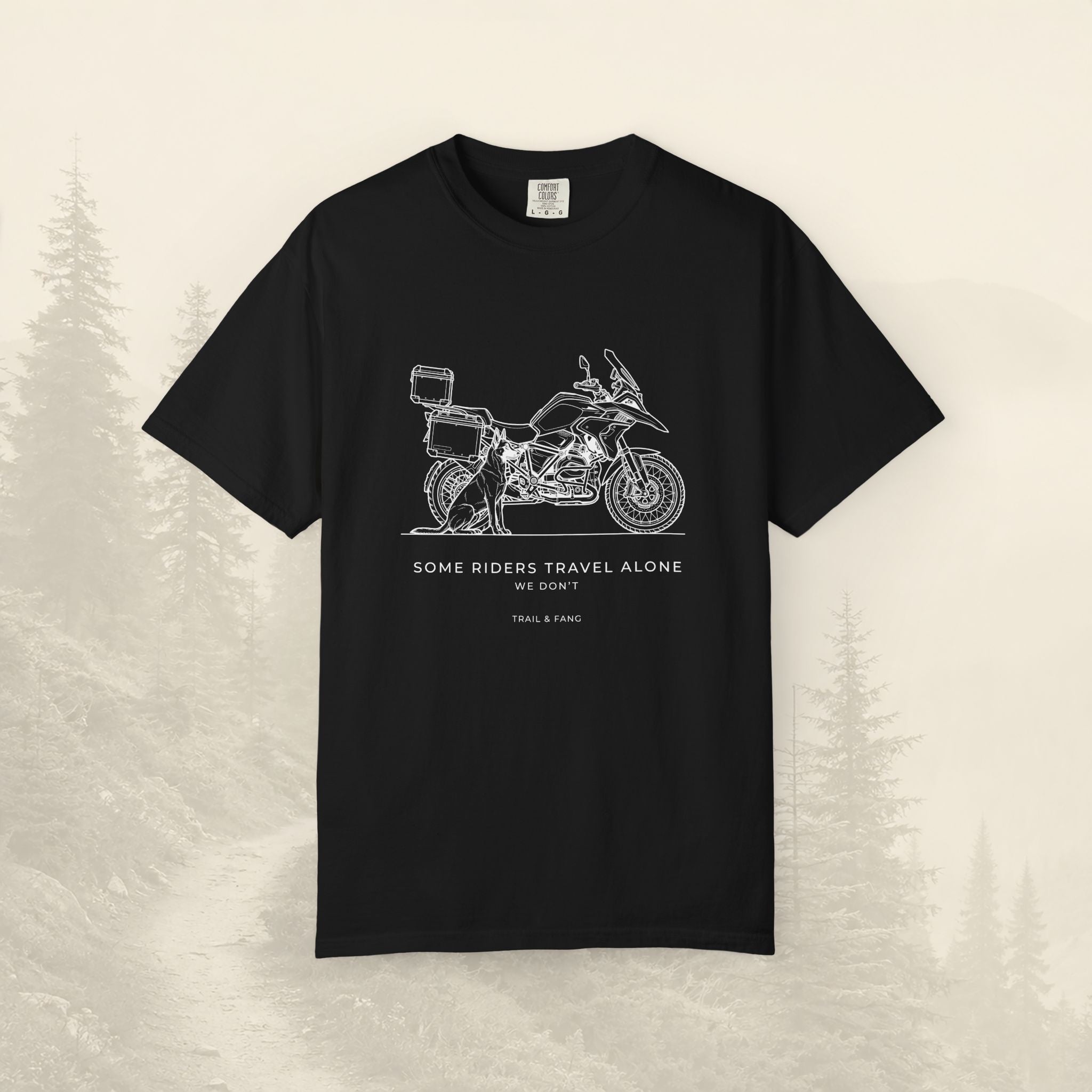 T-shirt moto d'aventure « Certains motards voyagent seuls »