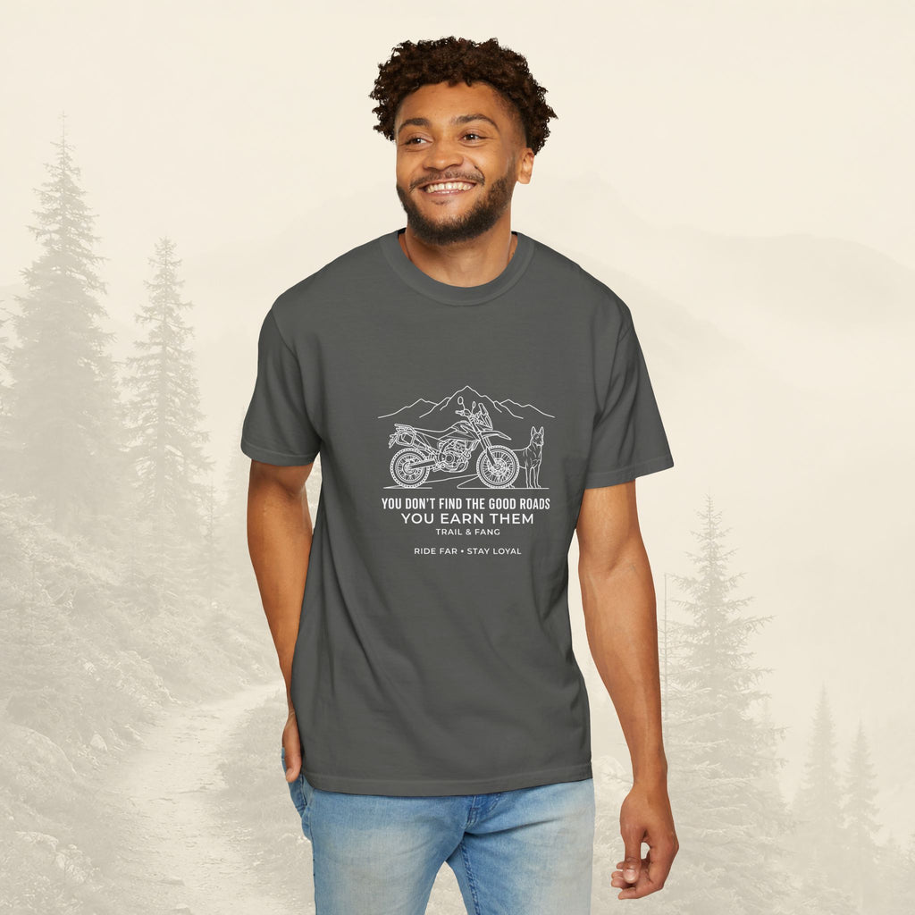 T-shirt « Les bonnes routes, ça se mérite »