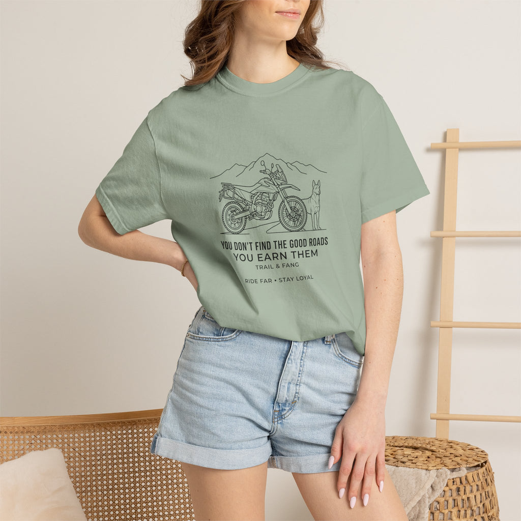 T-shirt « Les bonnes routes, ça se mérite »
