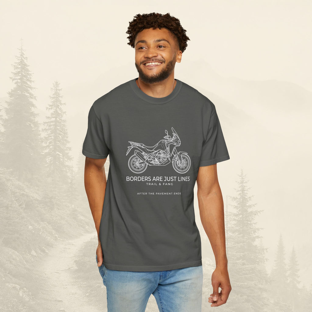 Les frontières ne sont que des lignes - T-shirt moto aventure