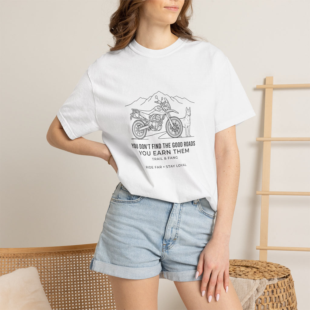 T-shirt « Les bonnes routes, ça se mérite »
