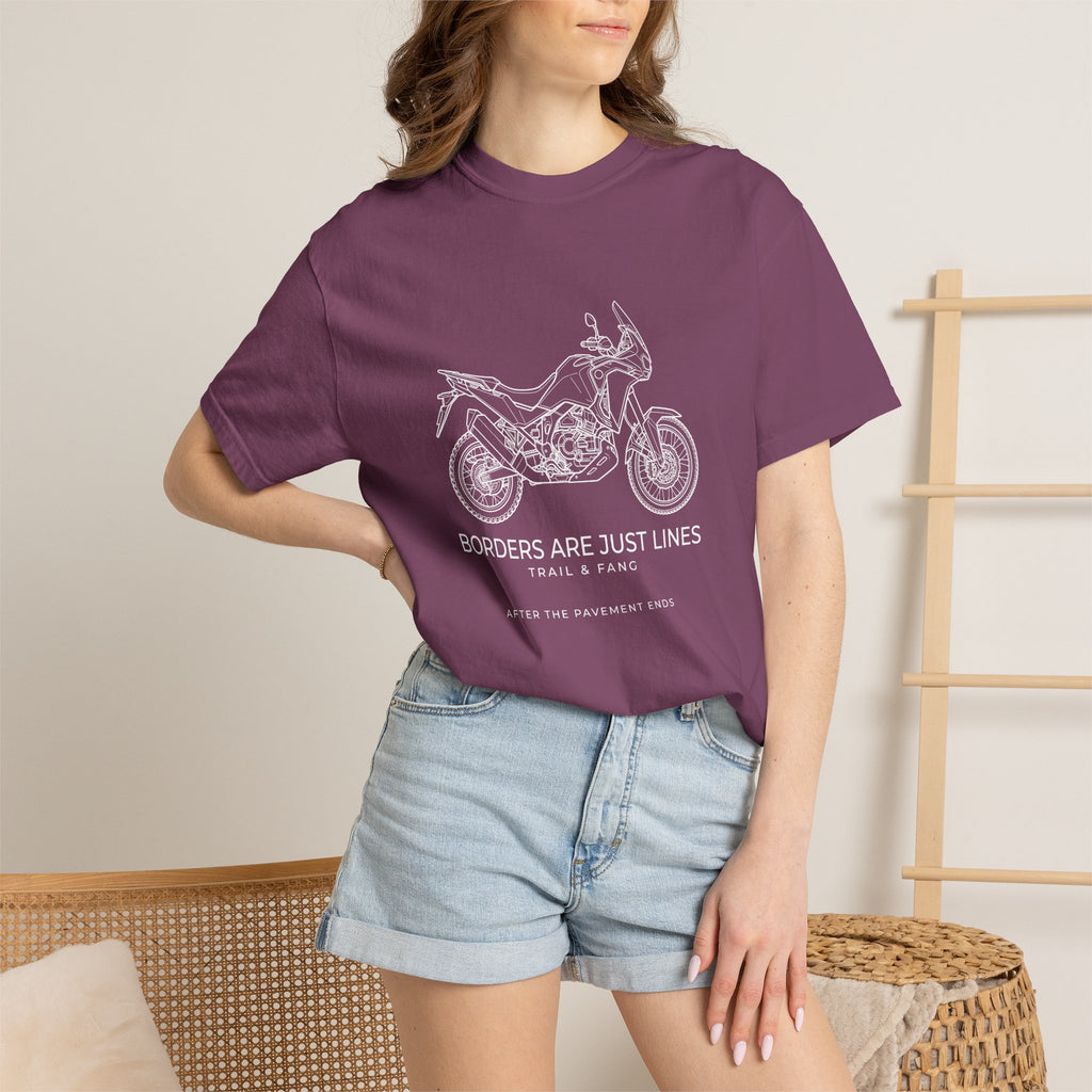 Les frontières ne sont que des lignes - T-shirt moto aventure