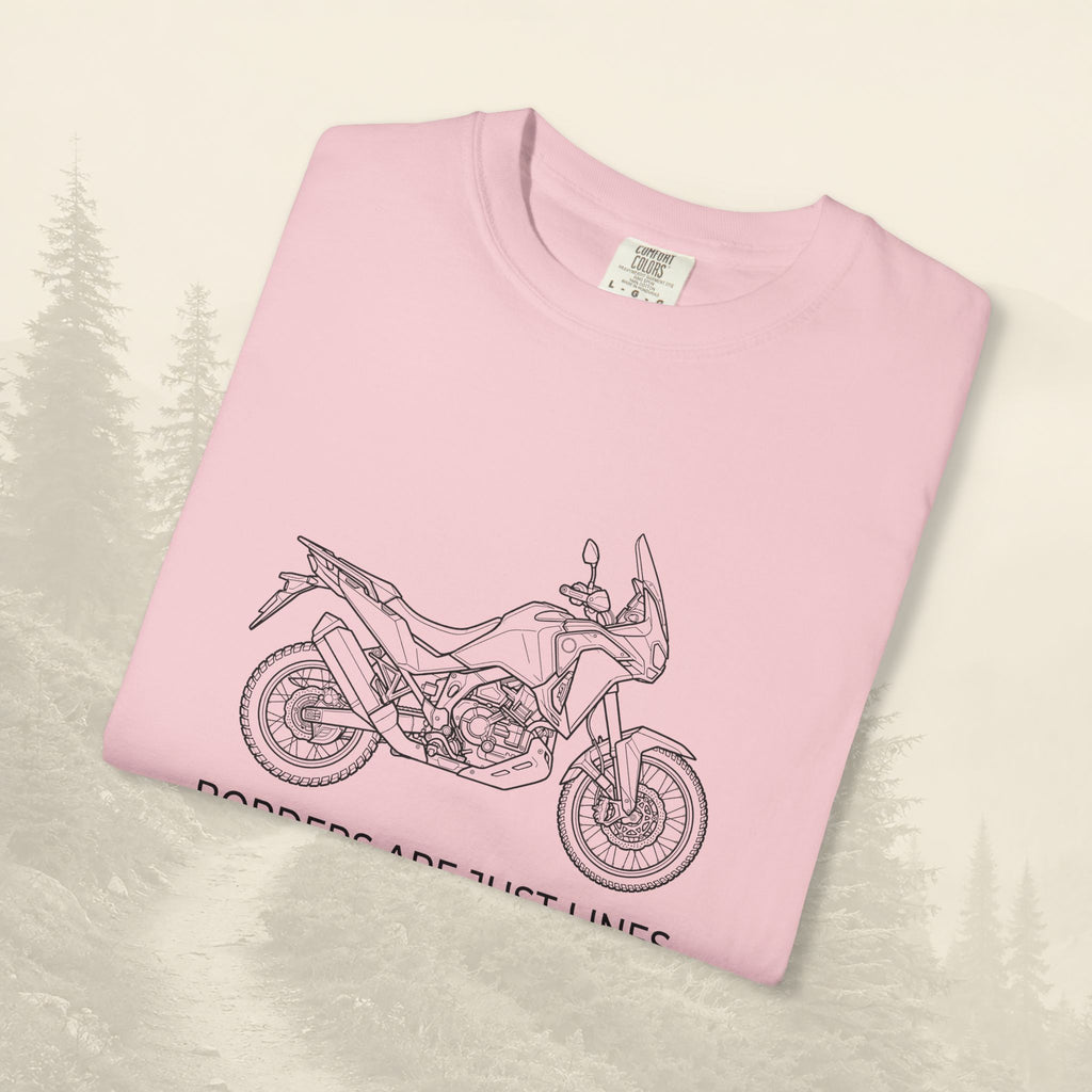 Les frontières ne sont que des lignes - T-shirt moto aventure