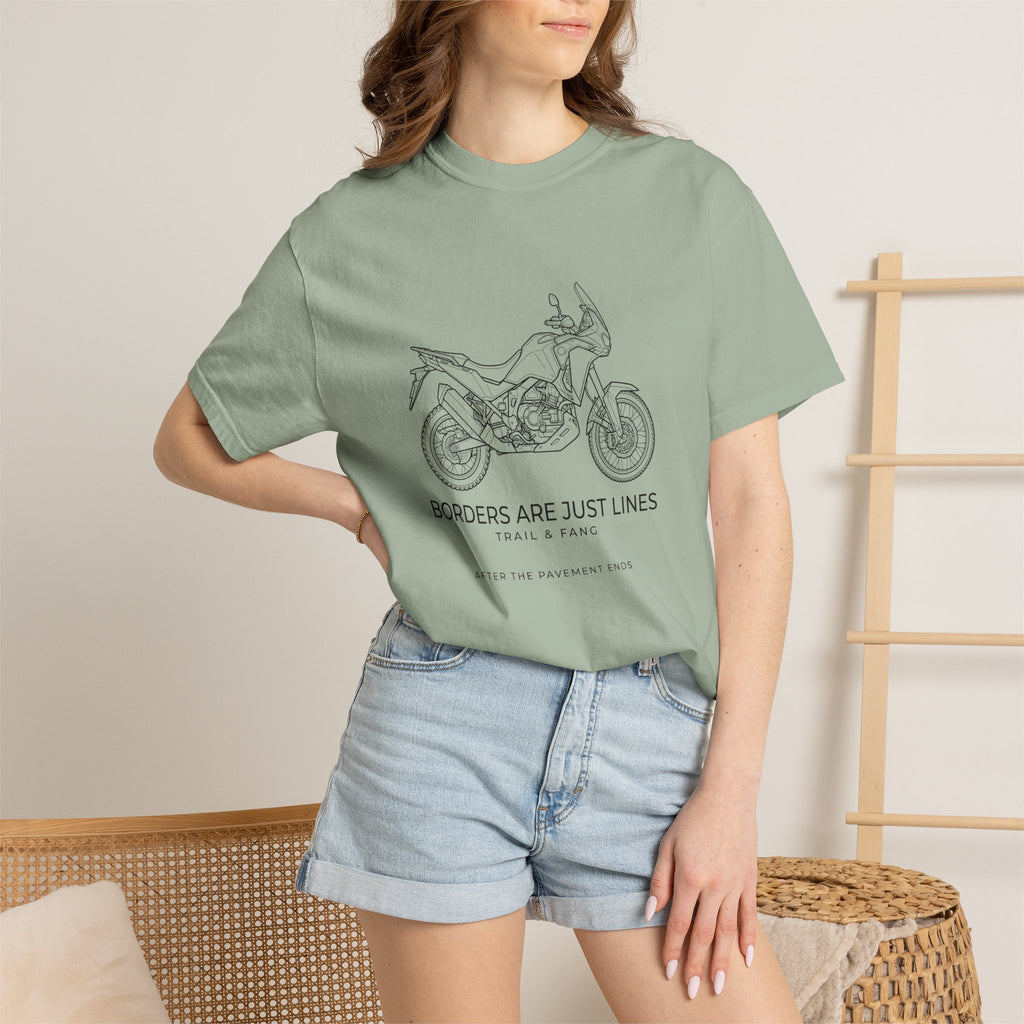 Les frontières ne sont que des lignes - T-shirt moto aventure