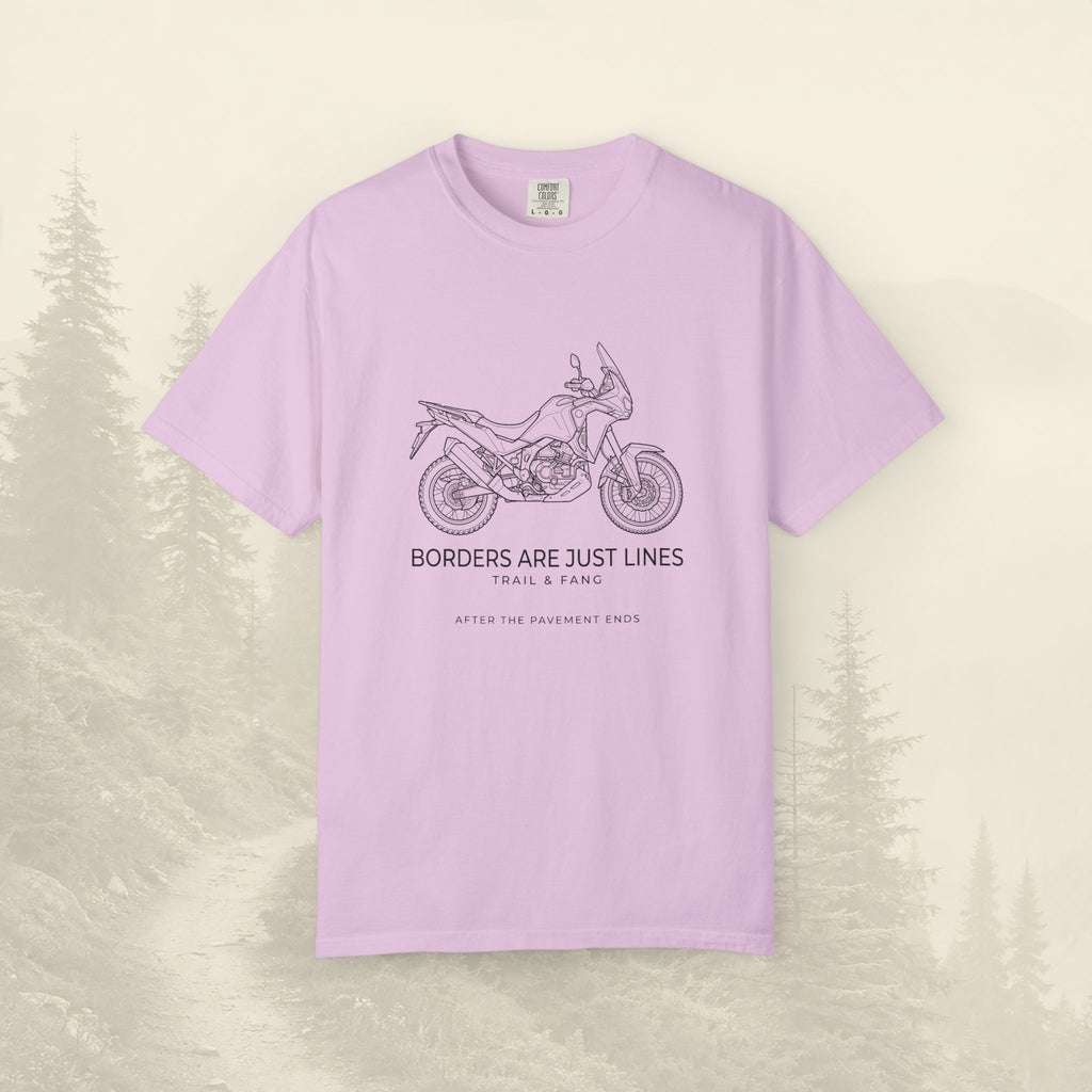 Les frontières ne sont que des lignes - T-shirt moto aventure
