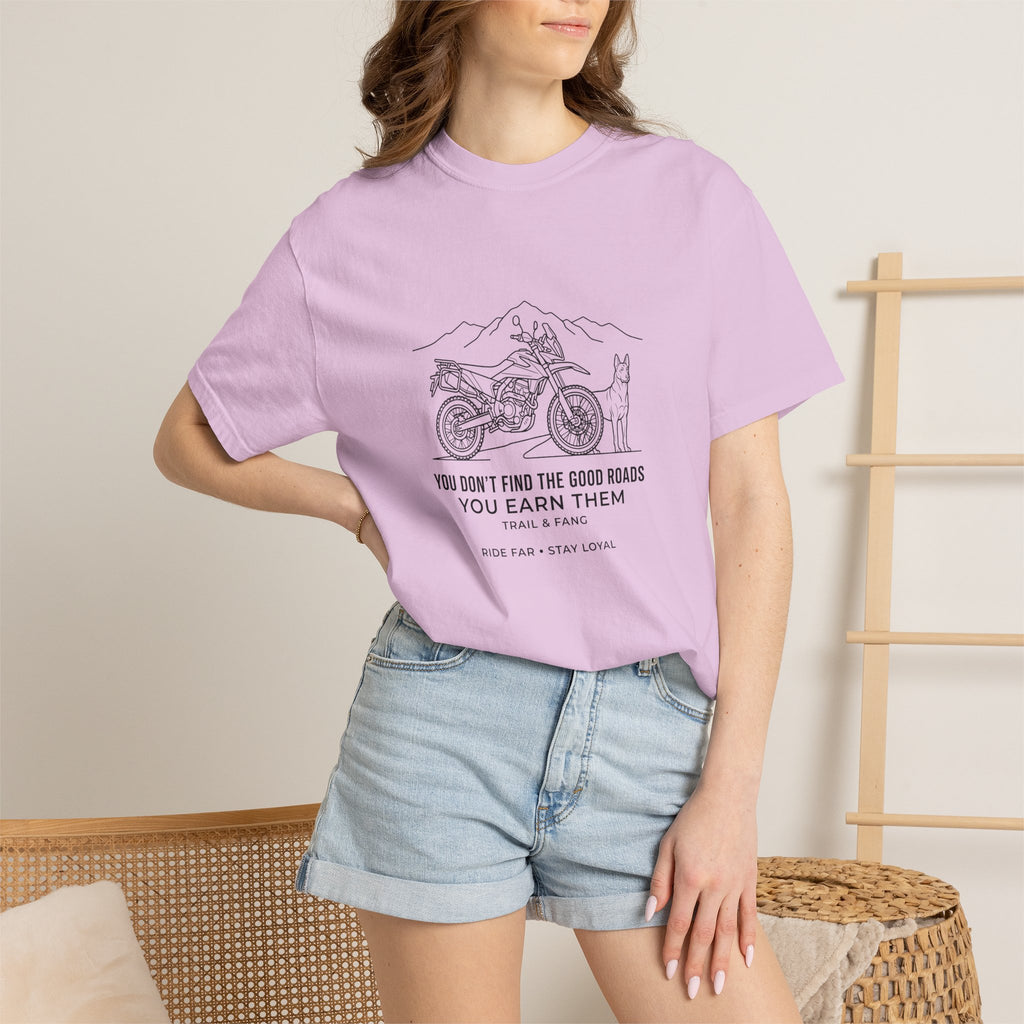 T-shirt « Les bonnes routes, ça se mérite »