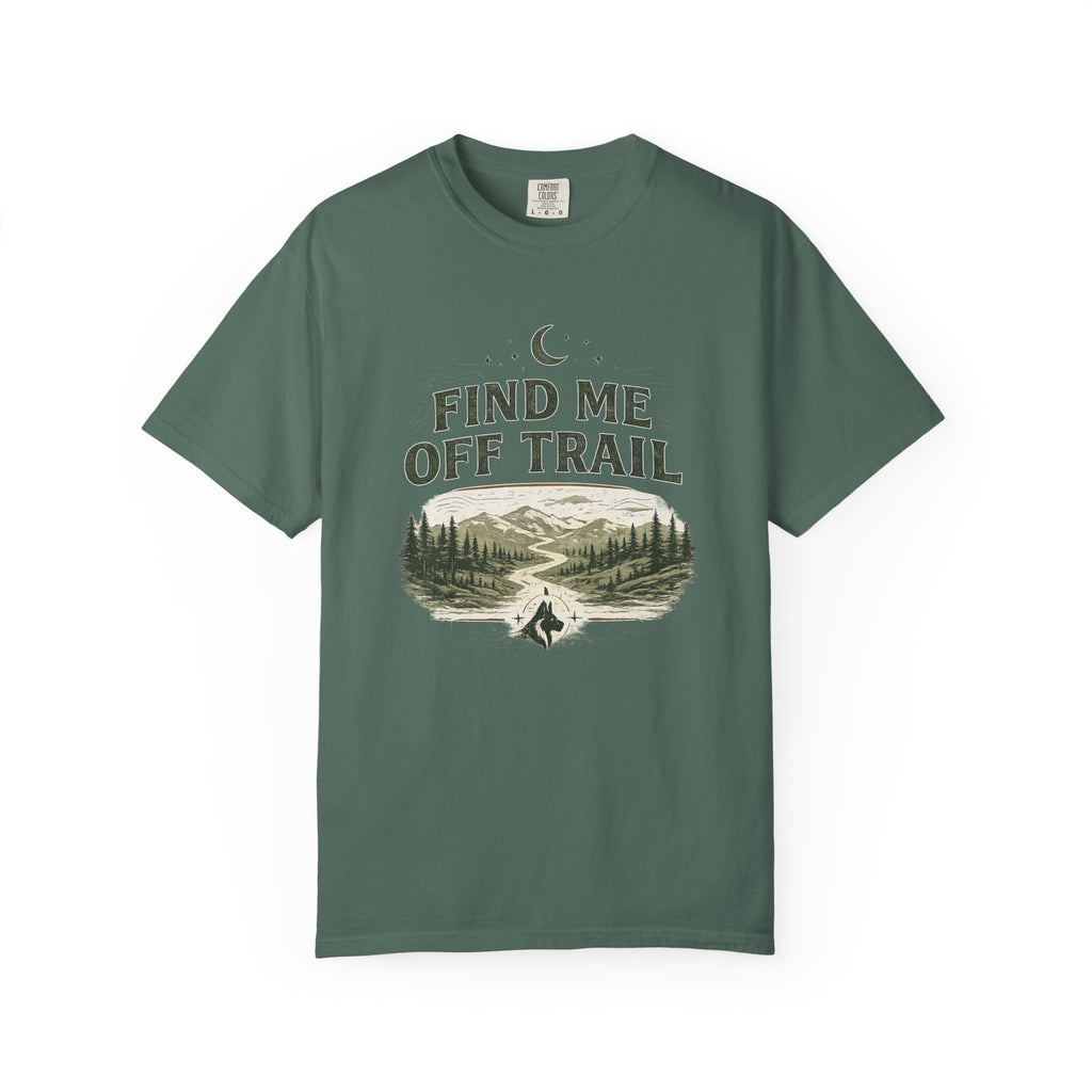 T-shirt « Find Me Off Trail » — T-shirt graphique camping et randonnée