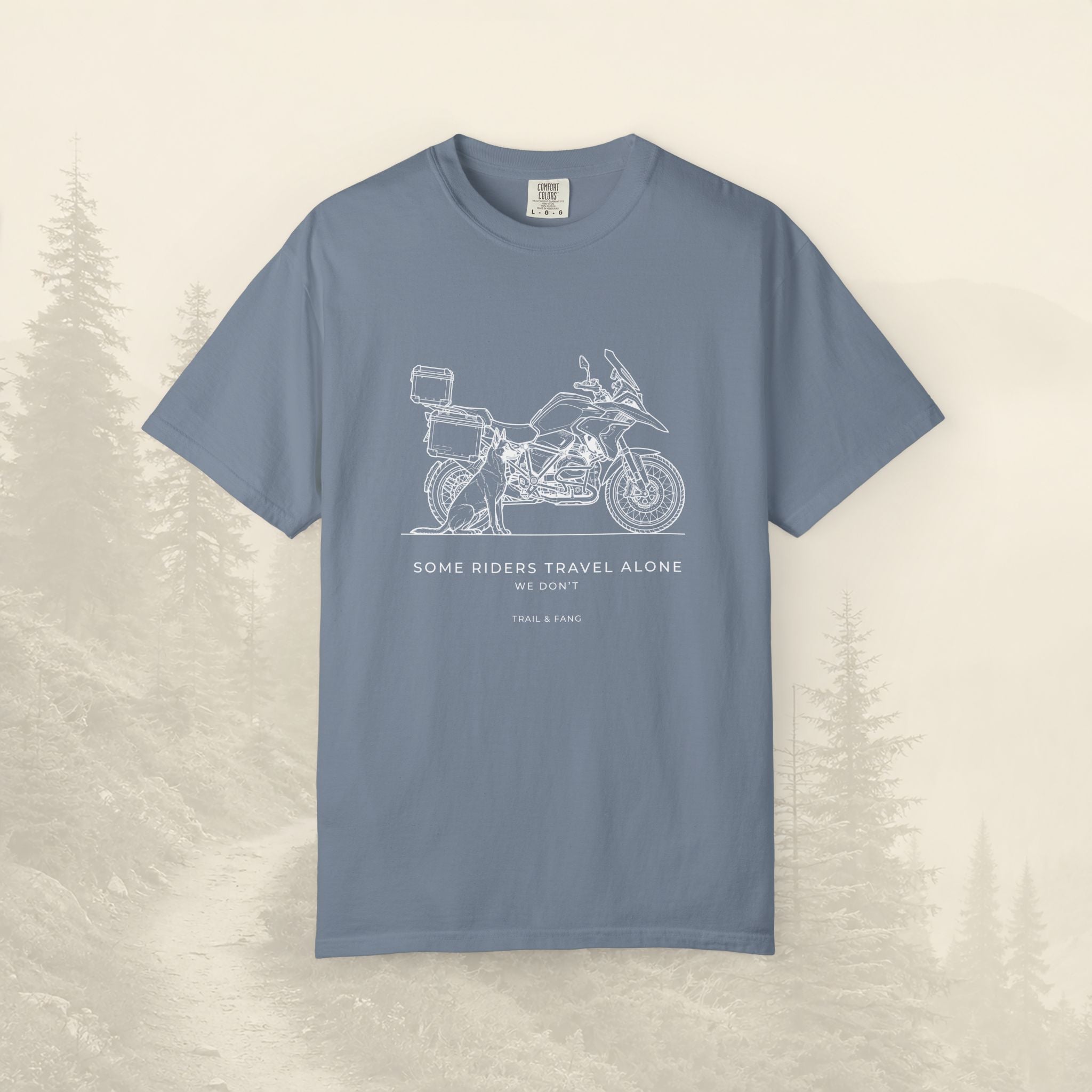 T-shirt moto d'aventure « Certains motards voyagent seuls »