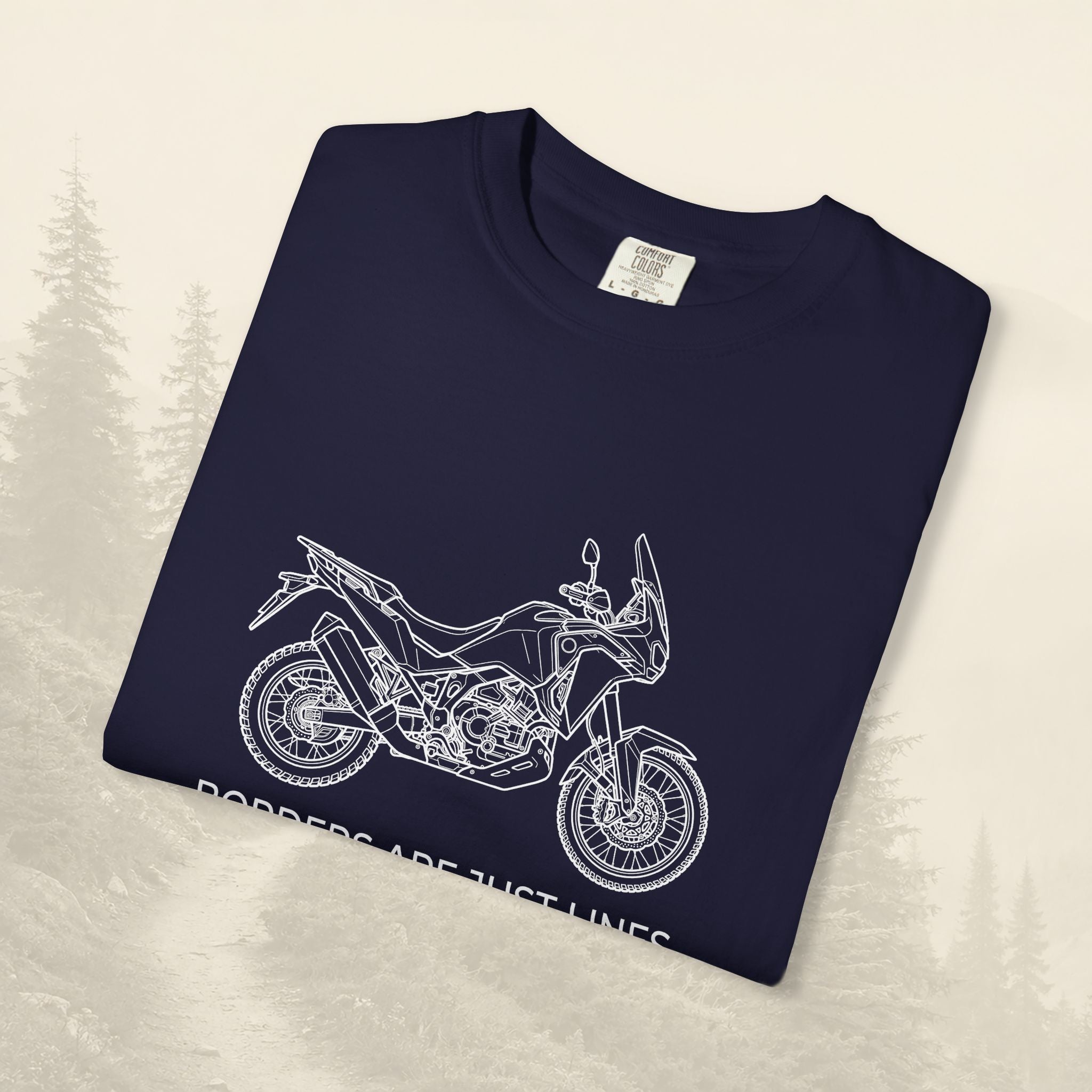 Les frontières ne sont que des lignes - T-shirt moto aventure