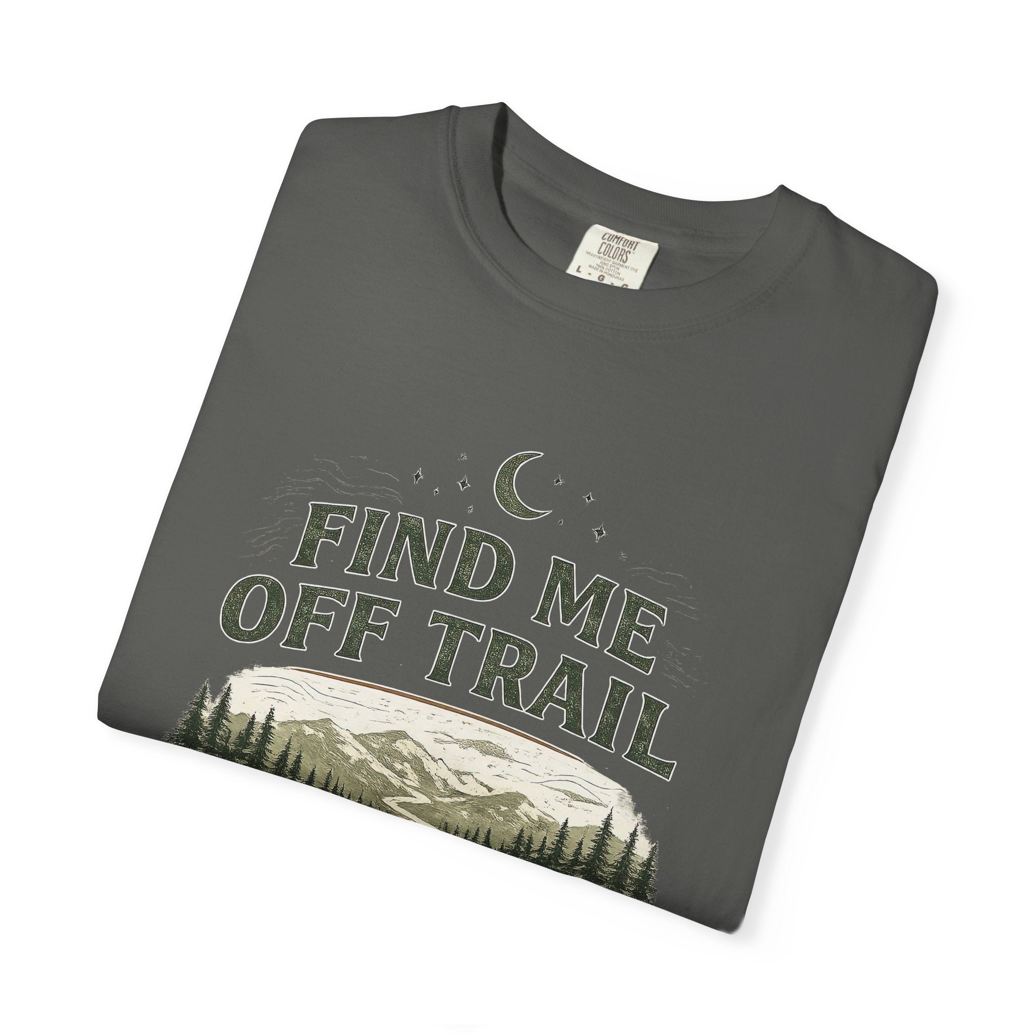 T-shirt « Find Me Off Trail » — T-shirt graphique camping et randonnée