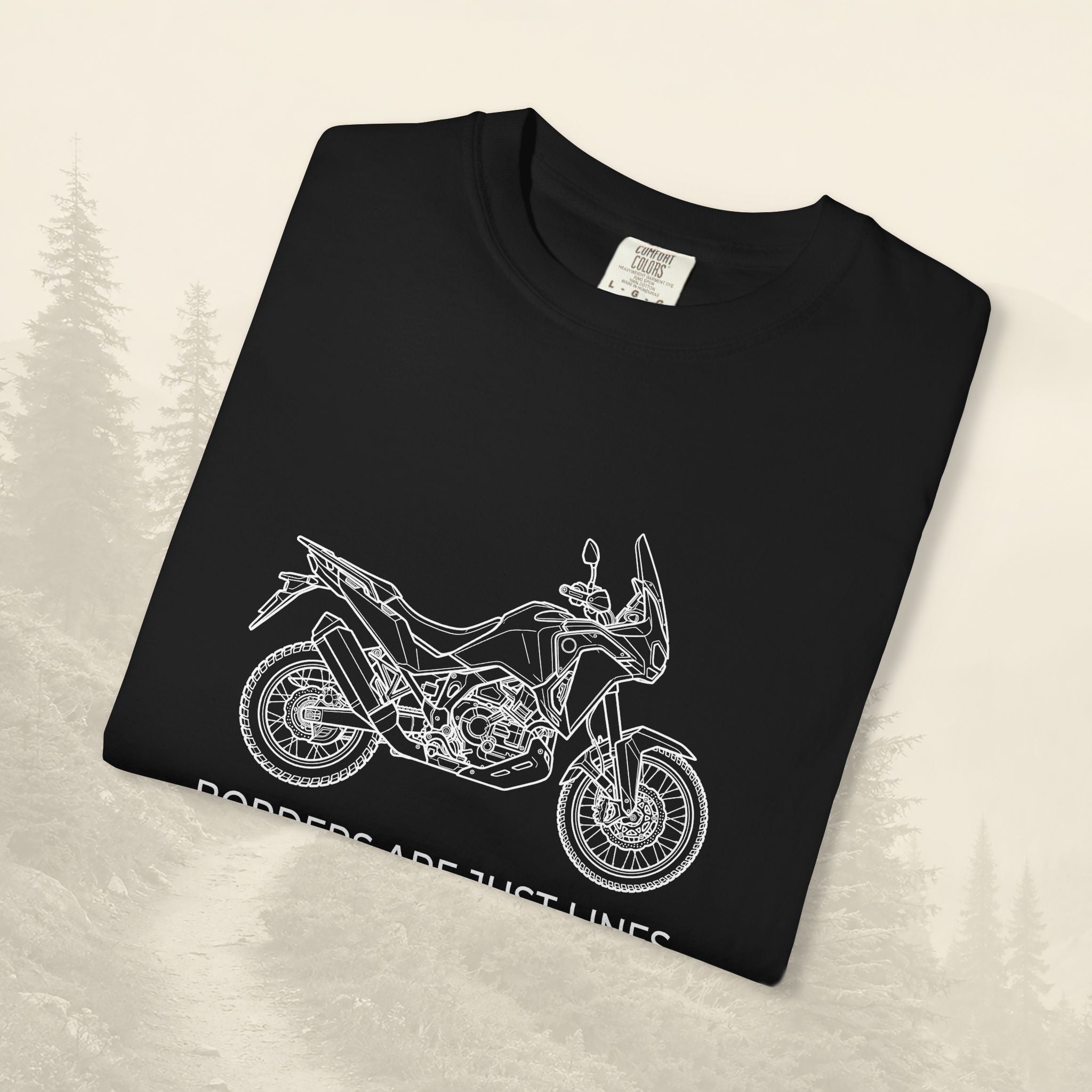 Les frontières ne sont que des lignes - T-shirt moto aventure