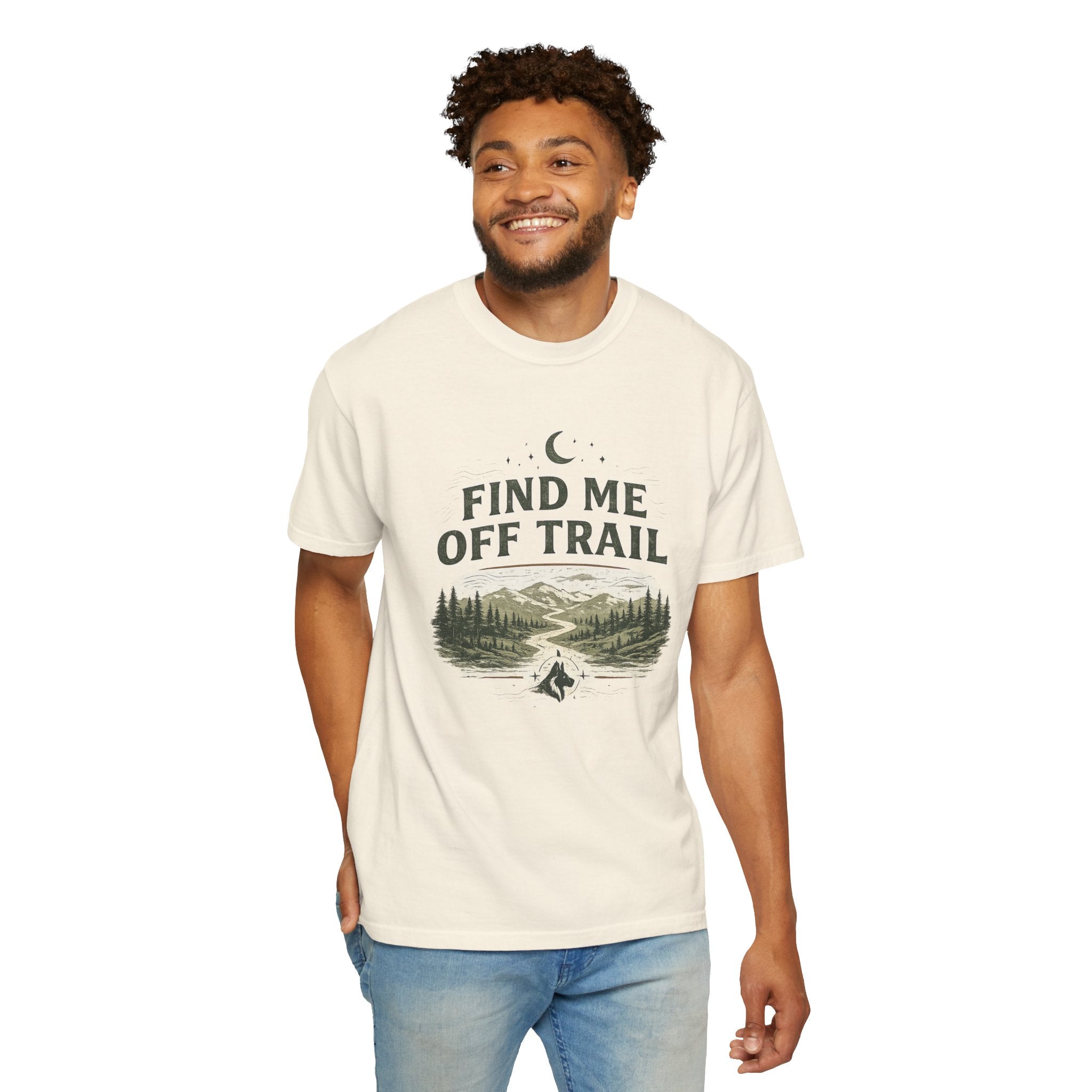 T-shirt « Find Me Off Trail » — T-shirt graphique camping et randonnée