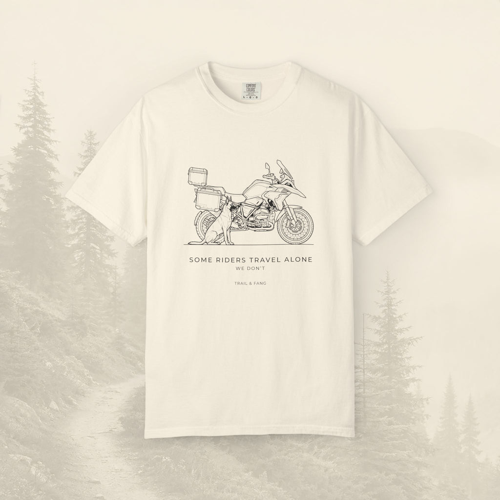 T-shirt moto d'aventure « Certains motards voyagent seuls »